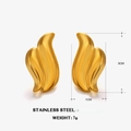 Minimalist gold leaf-shaped asymmetric wings earrings made of stainless steel jewelry - Gold Wing Stud Earrings