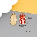 DIY retro Russian doll enamel charm in red and gold finish for jewelry making - Russian Doll