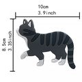 Grey striped cartoon cat tail magnetic fridge hook with size dimensions 10x8.5 cm - W5 Gray Tabby
