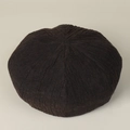 Vista superior de boina de lino marrón oscuro con textura plisada y tejido transpirable - M (56-58.5cm) / Café Oscuro
