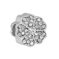 Sparkling four-leaf clover crystal bead charm with silver metal for DIY bracelets - Silver Rhinestone Flower (#12)