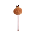 Detail of creative Christmas reindeer plush ball pen with decorative brown pom-pom - Elk / Brown