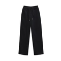 Women's casual black drawstring sweatpants with elastic waist and cotton knit texture - S / Black Pants