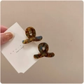 Paire de mini pinces à cheveux en acétate écaille de tortue avec logo France fait main - Pièce Unique / Multicolore Vitré