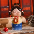 Detailed size and weight view of Tang dynasty style female figurine for desk decoration - Large Wishful Lady