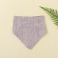 Close-up of soft lavender double-layer cotton gauze bib for infants showing fabric texture - Light Purple