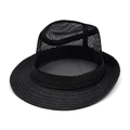 Cappello fedora nero da uomo con corona in mesh traspirante e tesa intrecciata per l'estate - 58cm / Nero