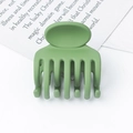 Minimalist matte green plastic hair claw clip for women's simple ponytail styling - PC Material / Matte Fruit Green