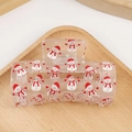 Pinza para el cabello de acrílico transparente con motivos festivos de muñeco de nieve y estrella - Muñeco de Nieve y Estrella