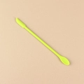 Mini silicone double-ended makeup and jam spatula tool in bright lime green color - Small Green