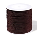 Deep brown 0.8mm nylon cord for jewelry making on white spool for DIY crafts - 0.8mm Diameter (Approx. 90m/Roll) / Coffee