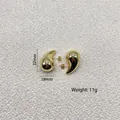 Polierte 18K vergoldete massive Tropfenohrringe 32mm x 18mm, Gewicht 11g Paar - Gold Mittel 32mm*18mm