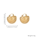 Golden woven mesh basket earrings in stainless steel, size 2.28cm height and 8.4g weight - Hollow Woven Texture Basket Hoop Earrings (E974-GO)