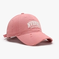Casquette de baseball rose vieillie avec broderie NVRMIND et coton délavé vintage - Réglable / Rose