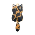 Movable tail tortoiseshell cat enamel charm for DIY jewelry and keychain accessories - Tortoiseshell Cat With Tail