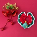 Christmas knitted pet collar with Santa tree charm for cats and small dogs - Size S (1-3kg) / Christmas Tree Snowflake