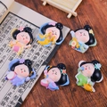 Set of 6 cartoon Tang style female figurines for home decor and phone stands - 1229-2 Combo Set of 6