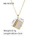 Two-tone silver and gold locket book pendant necklace with detailed size specifications - Two-tone Book Locket (NB-N1019)