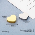 Mirror polished heart beads in gold and silver steel for DIY jewelry bracelets - Heart Style 1 / Steel