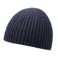 Gorro de punto acanalado azul marino para hombre y mujer en tejido cálido grueso - Talla única / Azul marino