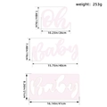 Pink Oh Baby wooden decorative sign set with dimensions and weight for party decor - Oh Baby Wood Sign Set / White