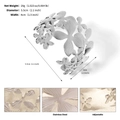 Adjustable silver hydrangea flower bangle in brushed stainless steel for women - 3D Floral Style (BS-J5552S)