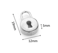 Polished silver stainless steel mini padlock pendant charm for DIY jewelry making - Lock-6 / Steel