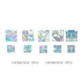 Rainbow prism static glass film showing sizes 15x15cm and 10x10cm in a multi-pack set - RPS016 Static Sticker: Square