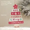 Letrero de madera con forma de árbol de Navidad y mensajes festivos en rojo y blanco - Colgante de pared de árbol de Navidad