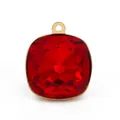 Red square cushion-cut zircon pendant with gold plated copper frame for DIY jewelry - M601975-Red