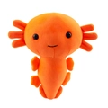 Simpatico peluche a forma di axolotl arancione in morbido tessuto su sfondo bianco - Arancione