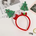Christmas headband with green glitter trees and red bow decoration, 20x23cm 19g - Green Christmas Tree