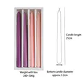 Set of 4 gradient purple and pink taper candles 25cm long with white gift box - Taper Candle Set / Gradient Pink