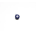 Blue Turkish Evil Eye round charm pendant in enamel and metal for DIY jewelry making - Steel/Royal Blue