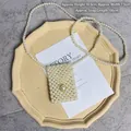 Mini handmade pearl crossbody bag in creamy white finish, size 10.5x7.5cm with long strap - Pearl Flap Bag Finished (10.5x7.5cm)