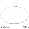 White 1mm waxed rope necklace with 45cm length and gold stainless steel clasp - White Thin Rope with Gold Clasp (KN201939-Z) / 1mm