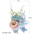 Artificial pink and blue rose boutonniere for wedding with blue ribbon and dimensions - Blue Rose Theme (Style 1)