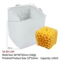 Stampo in silicone a nido d'ape per candele fai-da-te, 110ml e misura 66x66x63mm - Cubo a Nido d'Ape