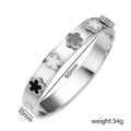 175 Steel Black And White Mother-of-pearl Bracelet With Five-colored Design