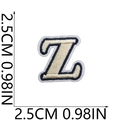 Detail of embroidered letter Z patch with navy border and white stitching 2.5cm size - Z (Beige)