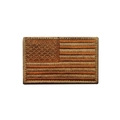Brown rectangular American flag patch with detailed stars and stripes embroidery - Khaki Brown