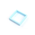 Square light blue floating jewelry display box with transparent PE film for storage - Light Blue/11*11*2cm