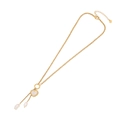 Collar de acero inoxidable dorado con colgante de corazón de nácar y perlas blancas - Corazón
