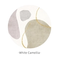 Tapis rond moderne au motif abstrait de camélia dans des tons gris-vert et lavande - Rond-blanc Style Camélia / Diamètre 160CM