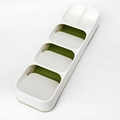 Organizer per cassetti cucina espandibile bianco e verde con cinque scomparti - Organizzatore di posate bianco