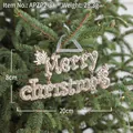Decorazione natalizia Merry Christmas glitterata oro con fiocco di neve e campanelle - Insegna Con Lettera Champagne C / 20x8cm