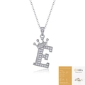 Letter E crown pendant necklace in S925 silver with Moissanite stones and GRA certificate - Letter E (with GRA Certificate)