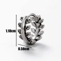 Detail view of vintage leaf-textured earring buckle with 1.18cm height dimensions - Embossed Leaf Pattern Style (S116)