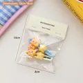 Rosa Kirschblüten-Haarschmuck-Set mit Bären- und Stern-Clips für Mädchen - Gelber Bär D (Im Beutel)
