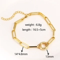 Dettagli del bracciale a catena a graffetta placcato oro con dimensioni e peso inclusi - Bracciale Oro